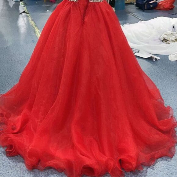 One More Couture red pageant dress,custom, little girl 12 - Picture 8 of 8